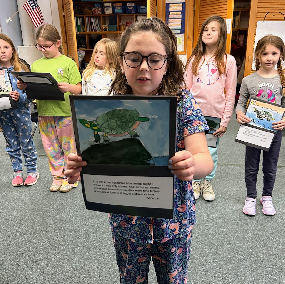 Student practices to present at assembly.